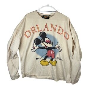 Art for Villains Micky Mouse Orlando Megaprint Tan Tshirt Size Large Cotton RARE